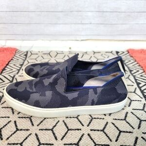 Rothy's The Sneaker Slip-On Shoes in Gray Black Camo, sz 7.5